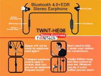 Bluetooth Stereo Earbuds with Line Control